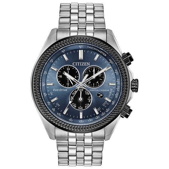 Citizen Men's Stainless Steel Eco Drive Perpetual Calendar Chronograph Watch Product Image