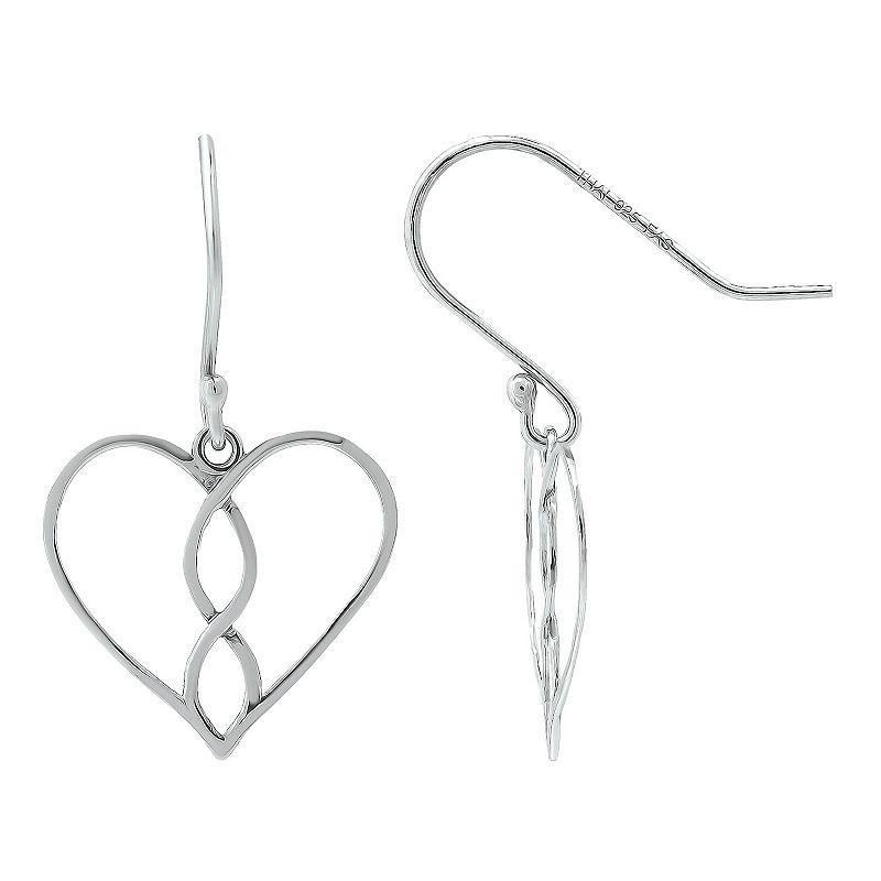 Aleure Precioso Infinity & Heart Fishhook Drop Earrings, Womens, Silver Tone Product Image