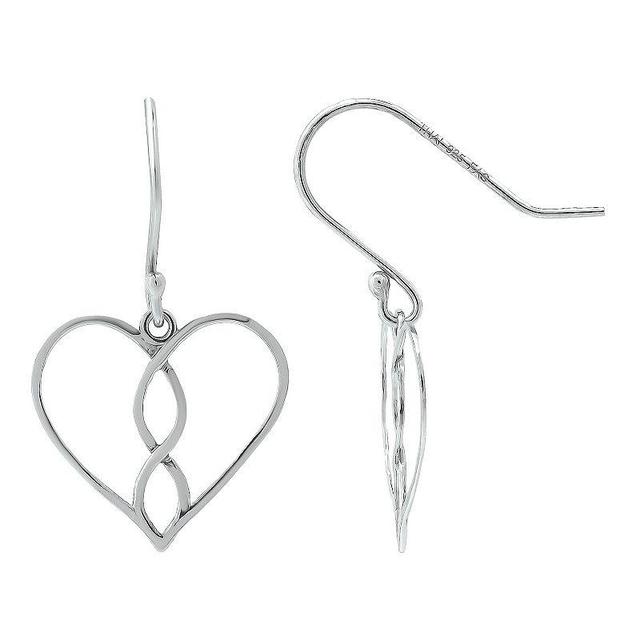 Aleure Precioso Infinity & Heart Fishhook Drop Earrings, Womens, Silver Product Image