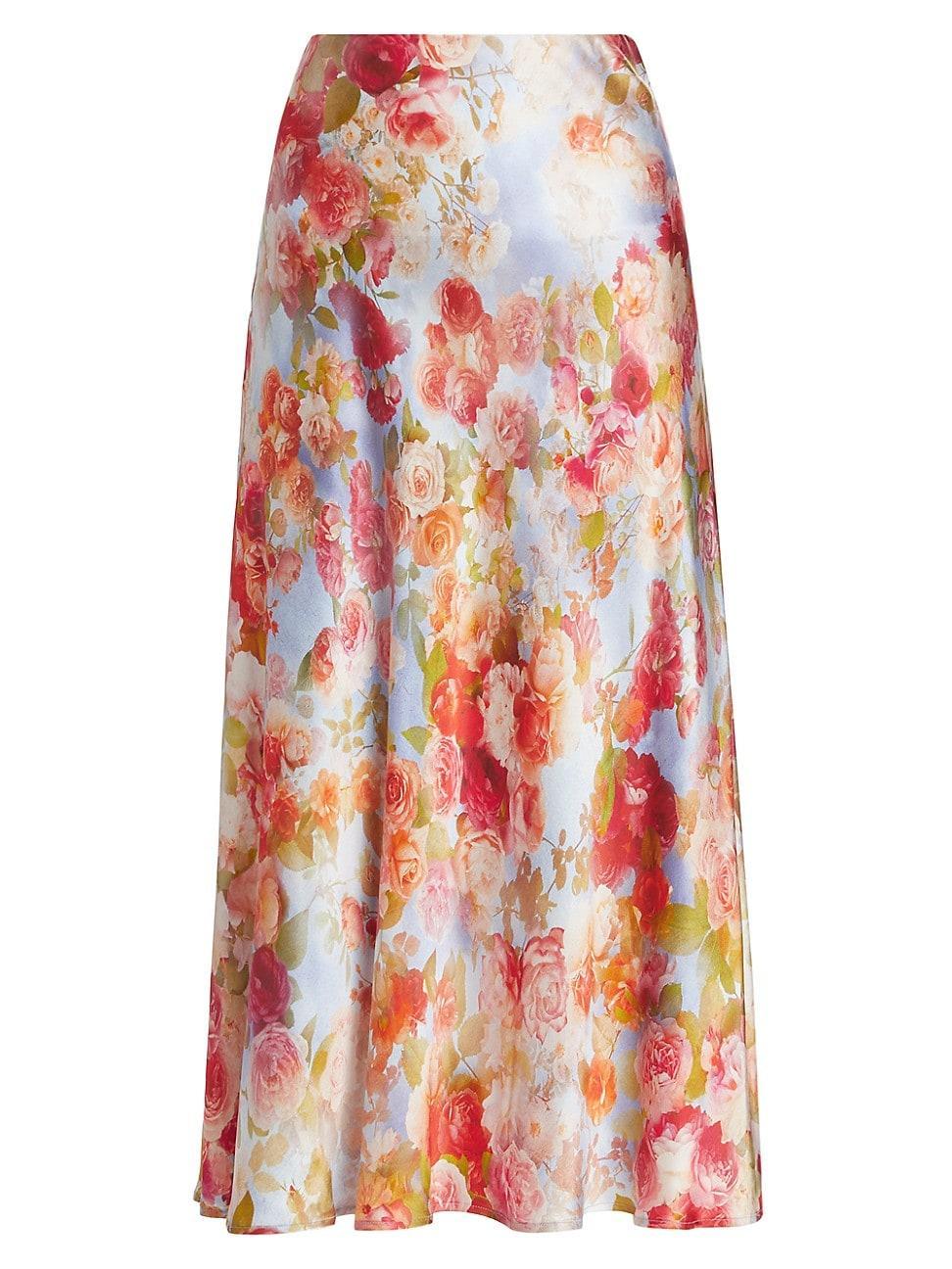 LAgence Clarisa Silk Bias Midi Skirt Product Image