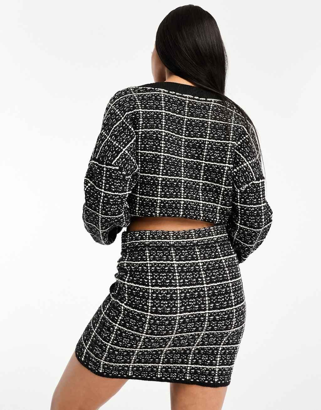 Vero Moda boucle mini skirt in mono - part of a set  Product Image