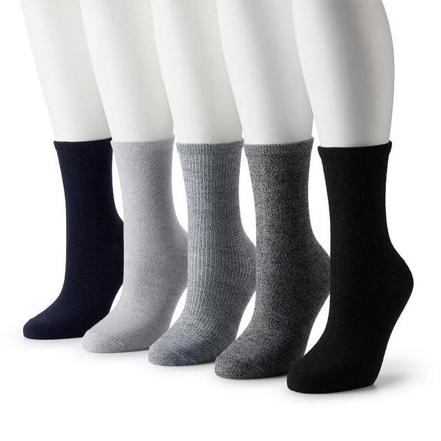 Womens Sonoma Goods For Life Waffle 5-Pack Crew Socks Blue Product Image