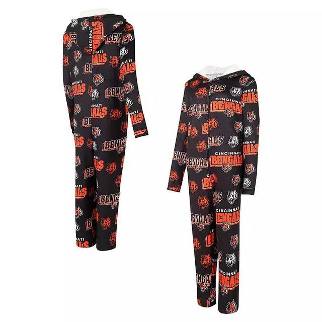 Womens Concepts Sport Cincinnati Bengals Roadway Allover Print Microfleece Full-Zip Union Suit Product Image