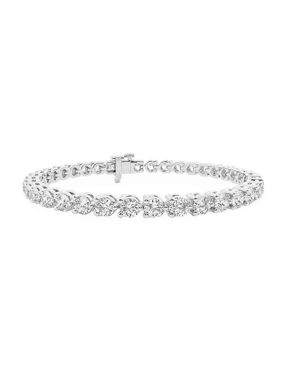 Womens 14K White Gold & Round Lab-Grown Diamond 3-Prong Tennis Bracelet/1.00-10.00 TCW Product Image