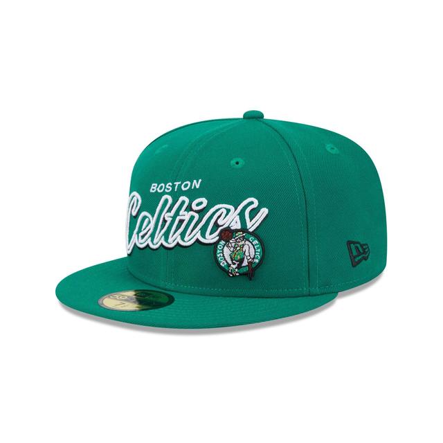 Boston Celtics Script Sided 59FIFTY Fitted Hat Male Product Image