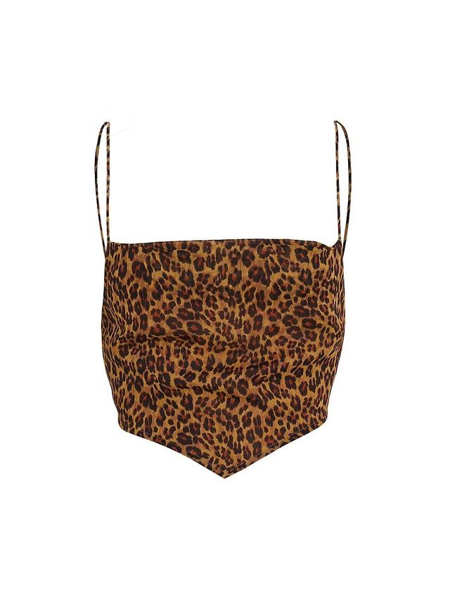 Womens Leonie Leopard-Print Crop Top Product Image