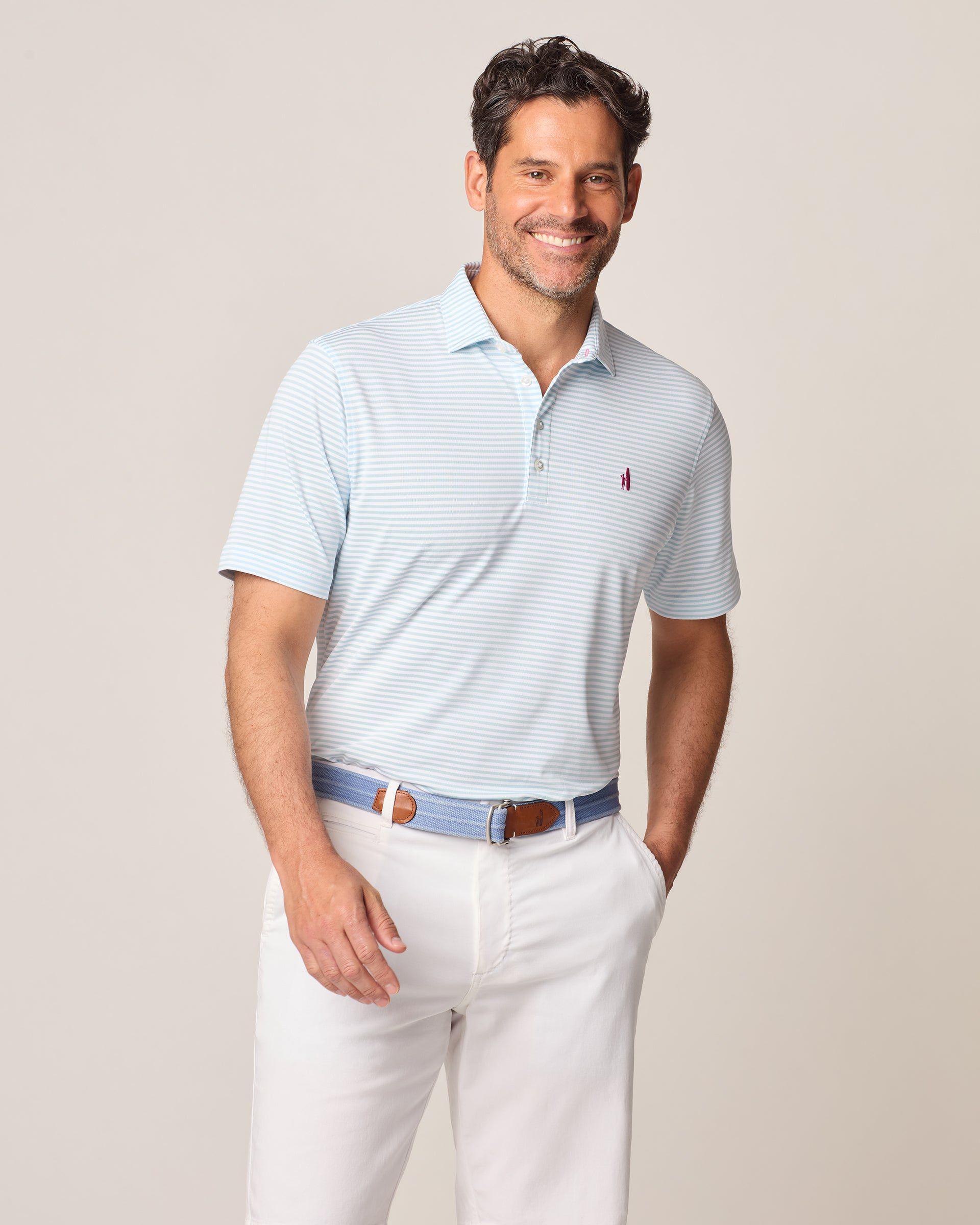 Performance Mesh Polo - Hunter Stripe Male Product Image