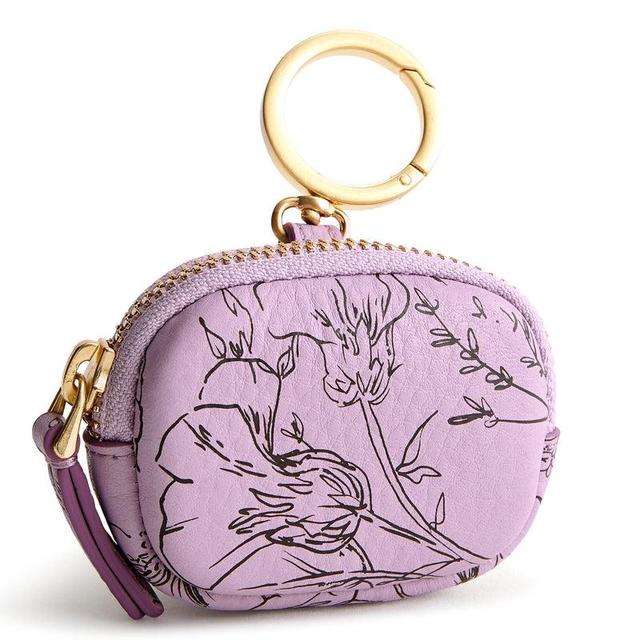 Vera Bradley Bag Charm for AirPods Women in Bloom Lavender Frost Purple/Brown Product Image