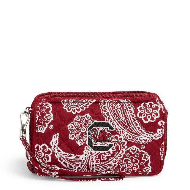 Vera Bradley Collegiate RFID All in One Crossbody Bag Women in Cardinal/White Bandana with University of South Carolina Logo Red/White Product Image