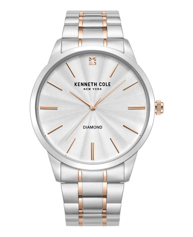 Kenneth Cole New York Mens Quartz Genuine Diamond Accents Two-Tone Stainless Steel Watch 43.5mm Product Image