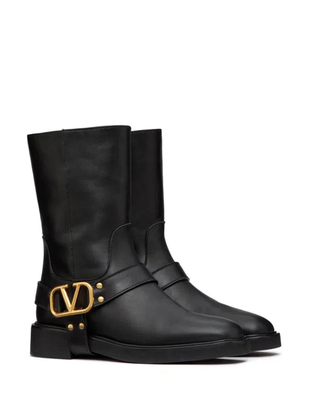 Vlogo Signature Leather Boots In Black Product Image