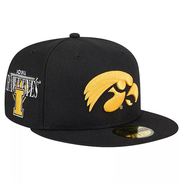 Mens New Era Iowa Hawkeyes Throwback 59FIFTY Fitted Hat Product Image