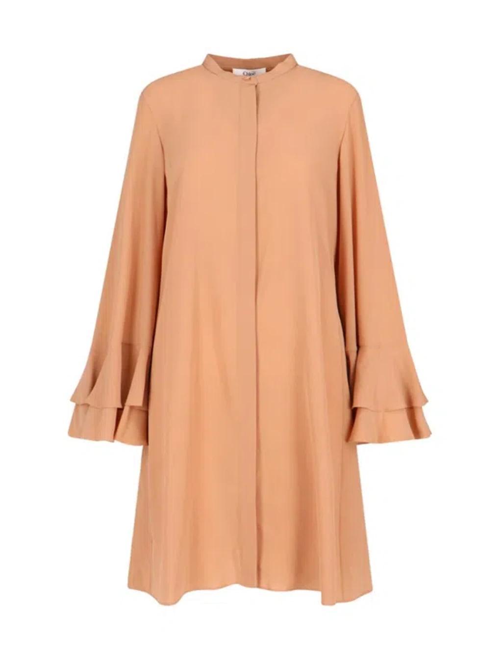 CHLOÉ Midi Dress With Flywheel In Pink Product Image