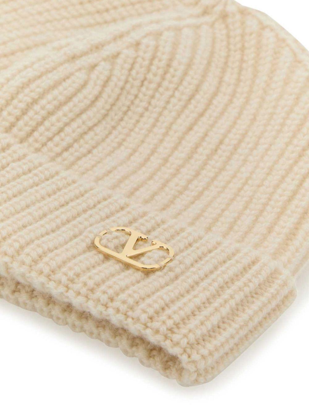 VALENTINO GARAVANI Cashmere Beanie Hat In Nude product image