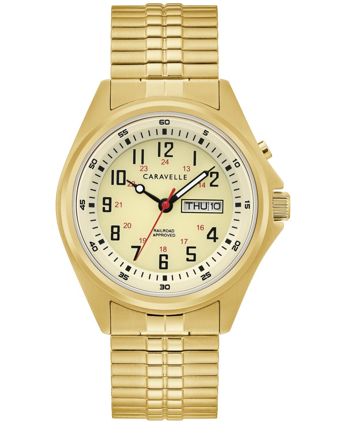 Caravelle by Bulova Mens Gold-Tone Stainless Steel Expansion Band Watch - 44C112 Gold Tone Product Image