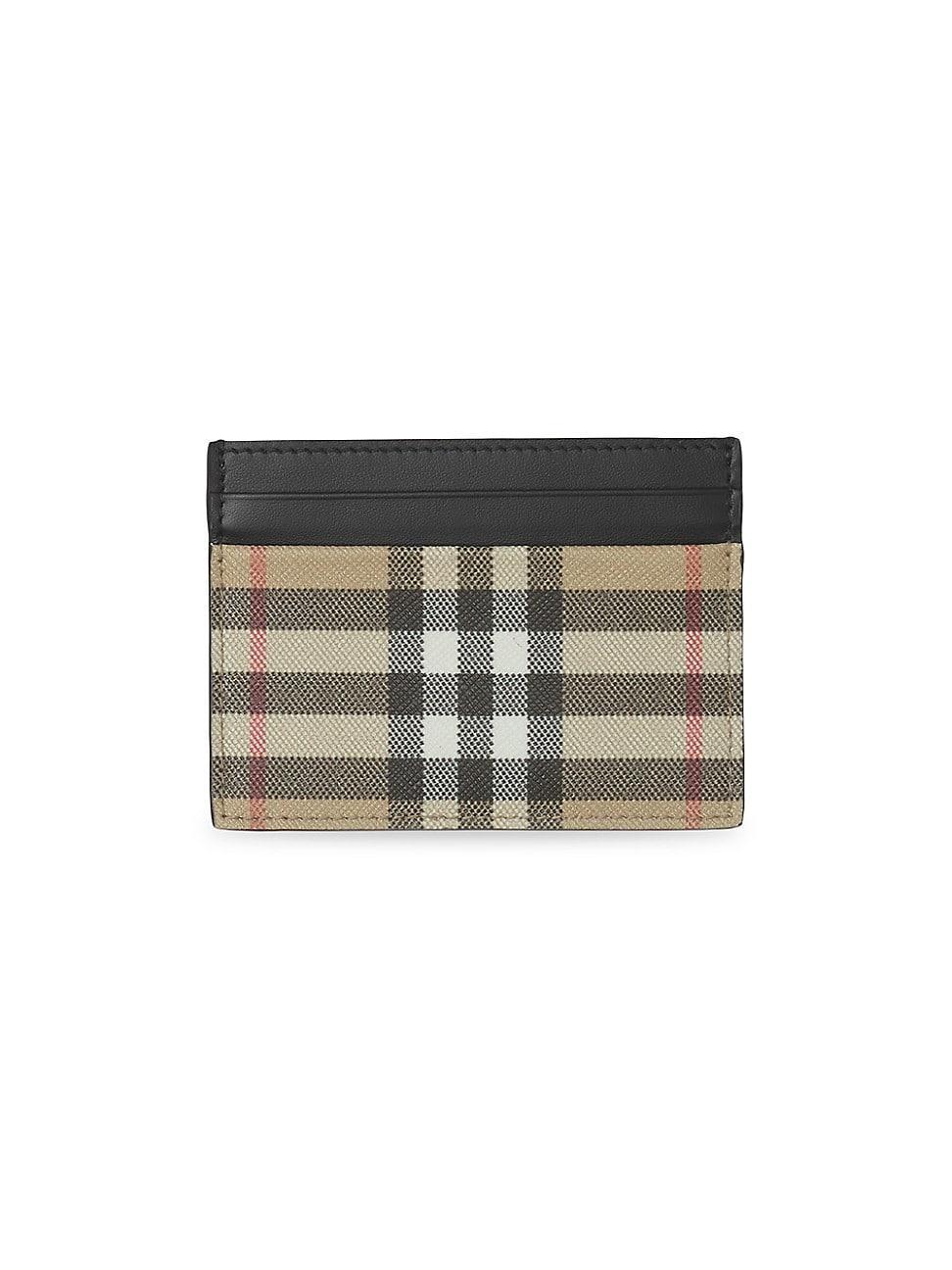 burberry Sandon Check Canvas & Leather Card Case Product Image