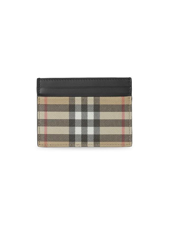 burberry Sandon Check Canvas & Leather Card Case Product Image