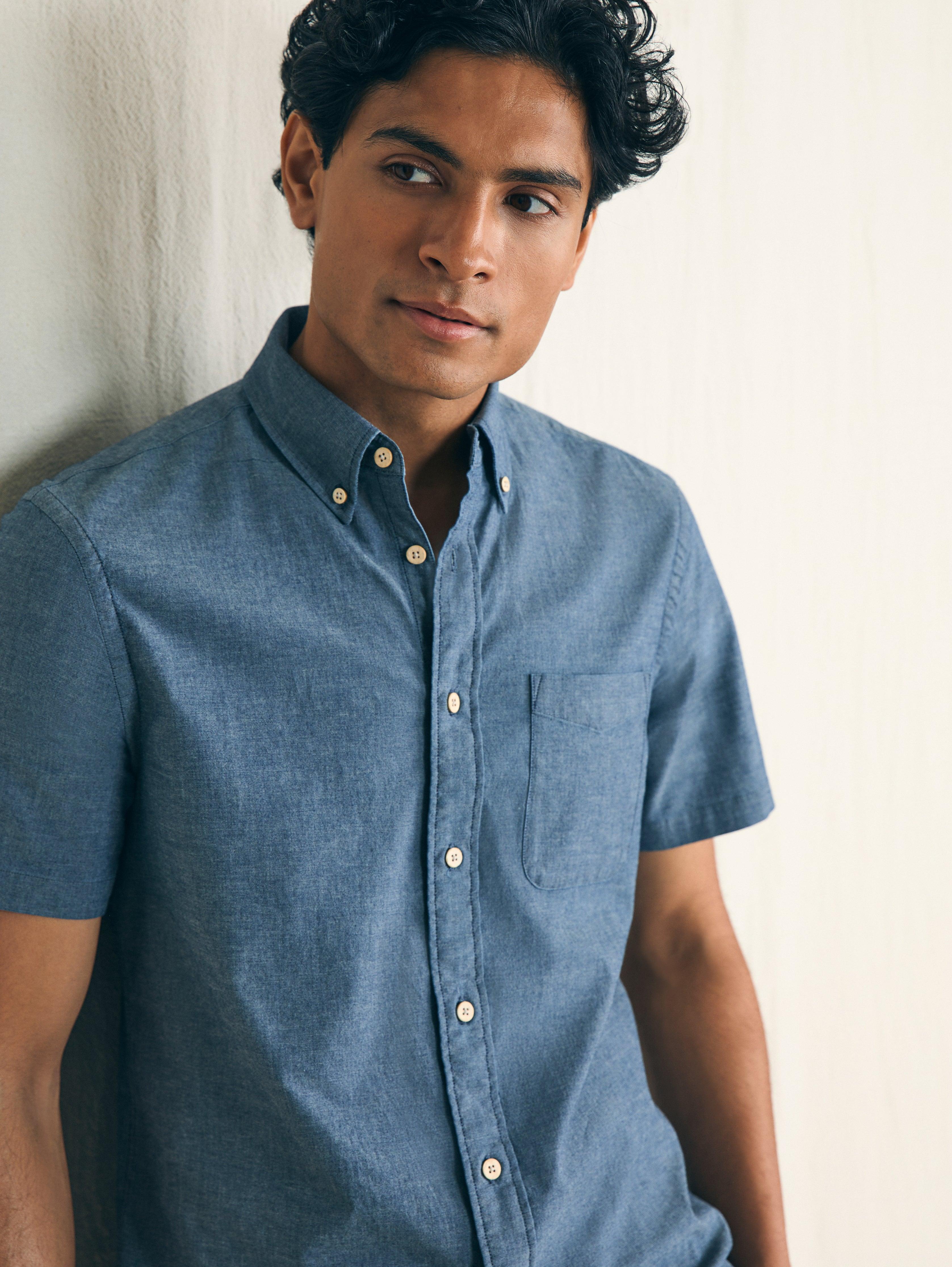 Short-Sleeve Stretch Playa Shirt - Weathered Blue Male Product Image