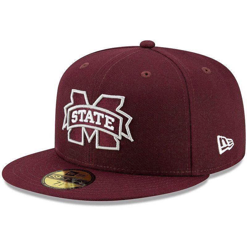 Mens New Era Maroon Mississippi State Bulldogs Logo Basic 59FIFTY Fitted Hat Product Image