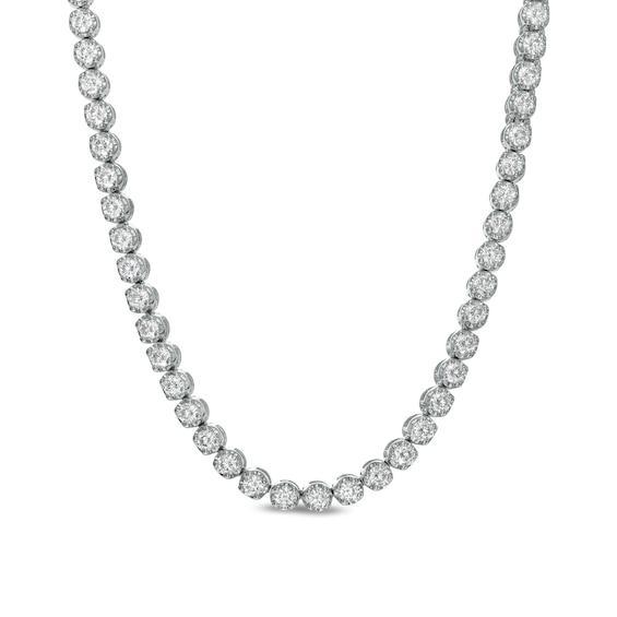 Men's 10 CT. T.w. Certified Lab-Created Diamond Tennis Necklace in 14K White Gold (F/Si2) - 20" Product Image