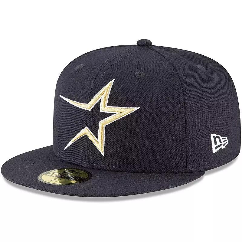 Mens New Era Houston Astros Cooperstown Collection Wool 59FIFTY Fitted Hat Blue Product Image