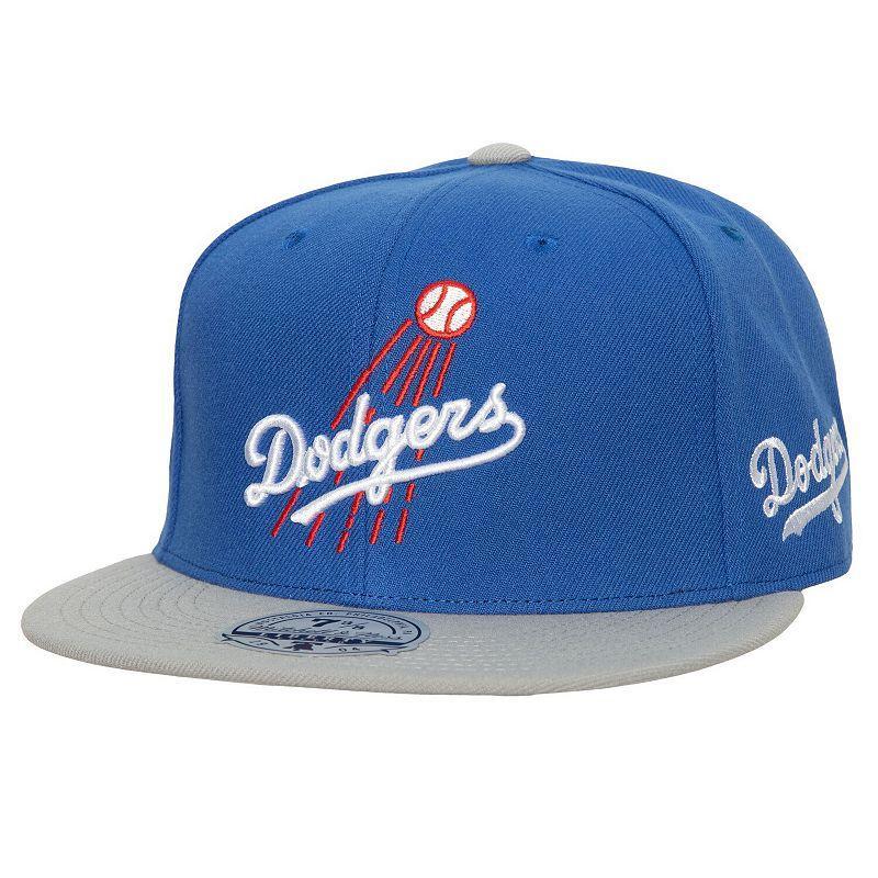 Mens Mitchell & Ness Royal/Gray Los Angeles Dodgers Bases Loaded Fitted Hat Product Image