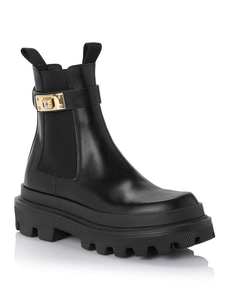 Dolce & Gabbana Womens Logo Strap Lug Sole Chelsea Boots product image