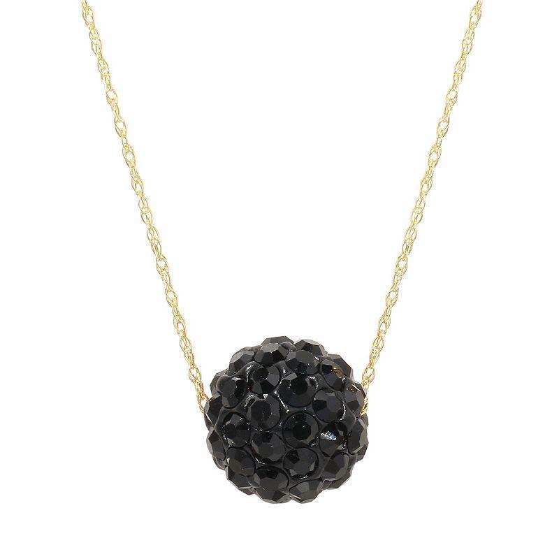 14K Gold White Crystal Necklace, Womens Black Product Image