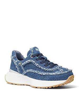 Michael Kors Womens Ari Frayed Trim Low Top Sneakers Product Image