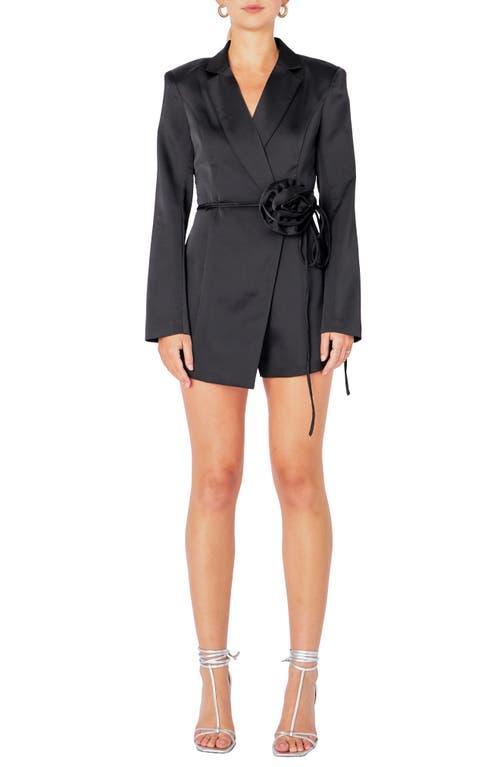 Endless Rose Corsage Tie Long Sleeve Romper Product Image