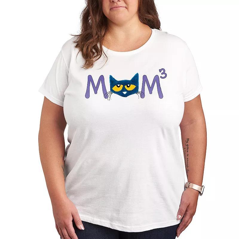 Plus Pete the Cat Face Mom Cubed Graphic Tee, Womens Product Image