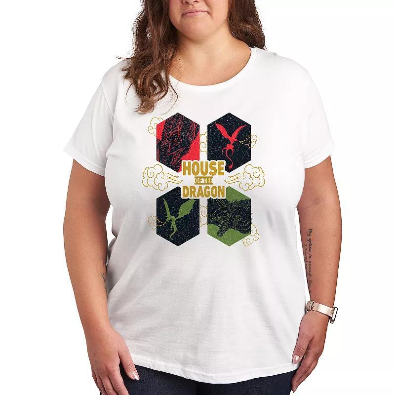 Plus House of the Dragon Dragon Icon Grid Graphic Tee, Womens Product Image