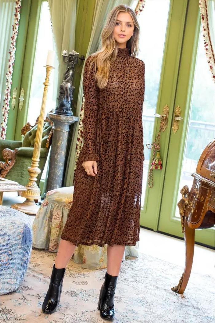 Devore Leopard Midi Dress Product Image