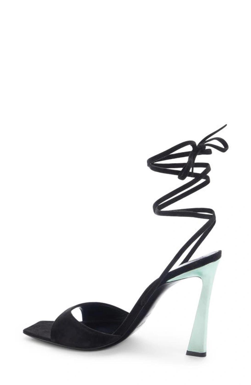 SAINT LAURENT Vitti Ankle Tie Sandal In Black Product Image