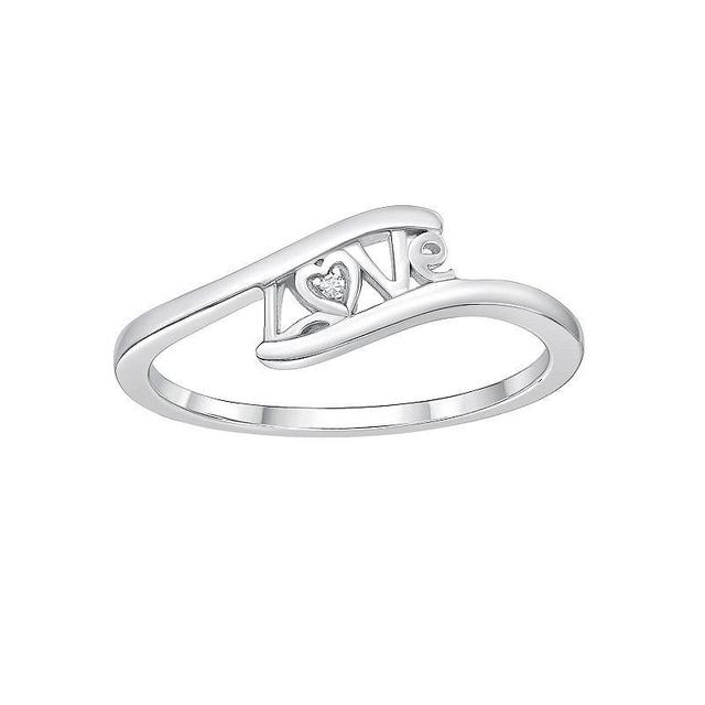 Gemminded Sterling Silver Diamond Accent Love Ring, Womens Product Image