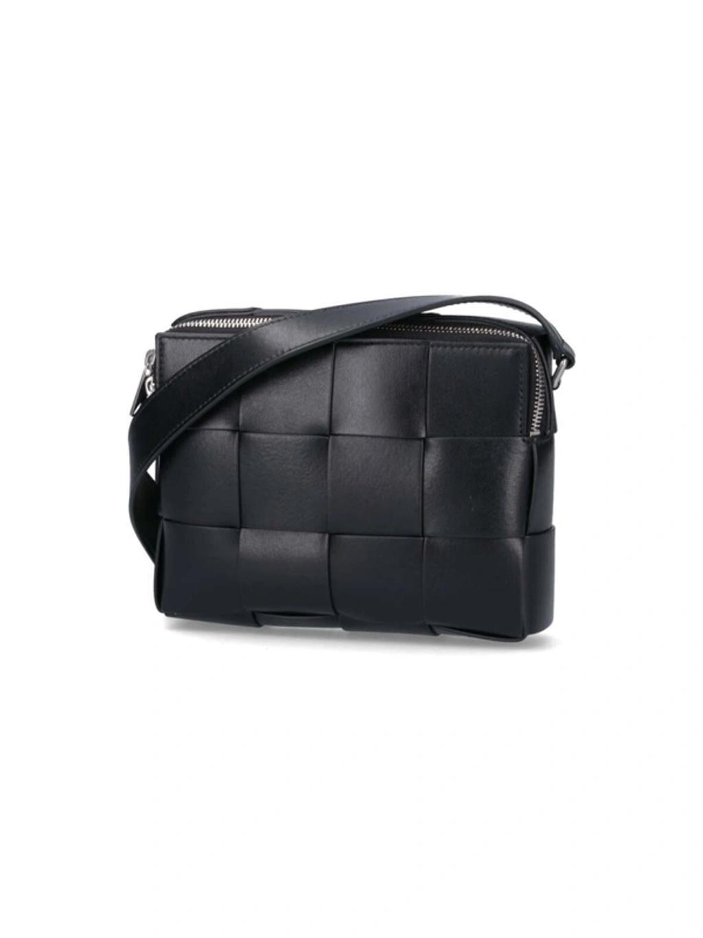 BOTTEGA VENETA Camera Cassette Bag In Black Parakeet Silv Product Image