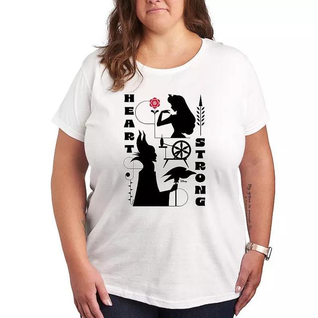 Disneys Sleeping Beauty Plus Heart Strong Graphic Tee, Womens Product Image