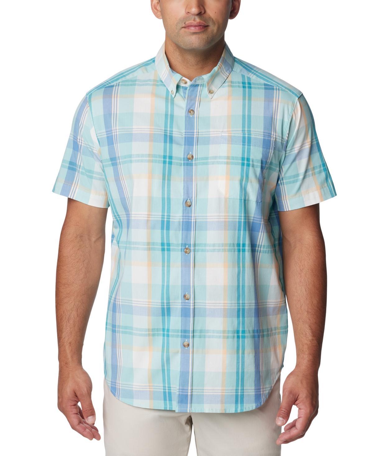 Mens Columbia Rapid Rivers Short Sleeve Shirt Blue Product Image