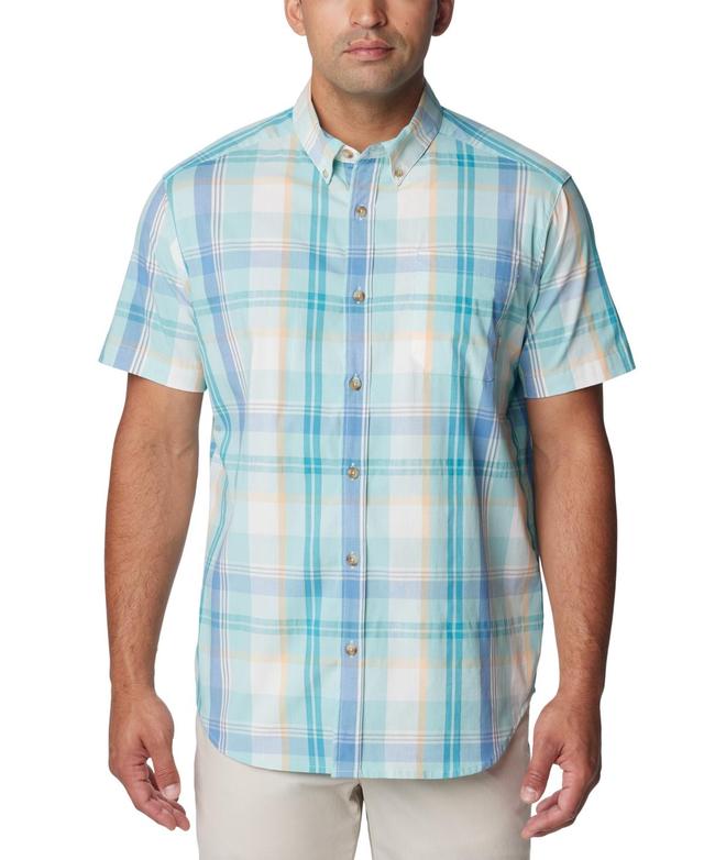 Mens Columbia Rapid Rivers Short Sleeve Shirt Blue Product Image