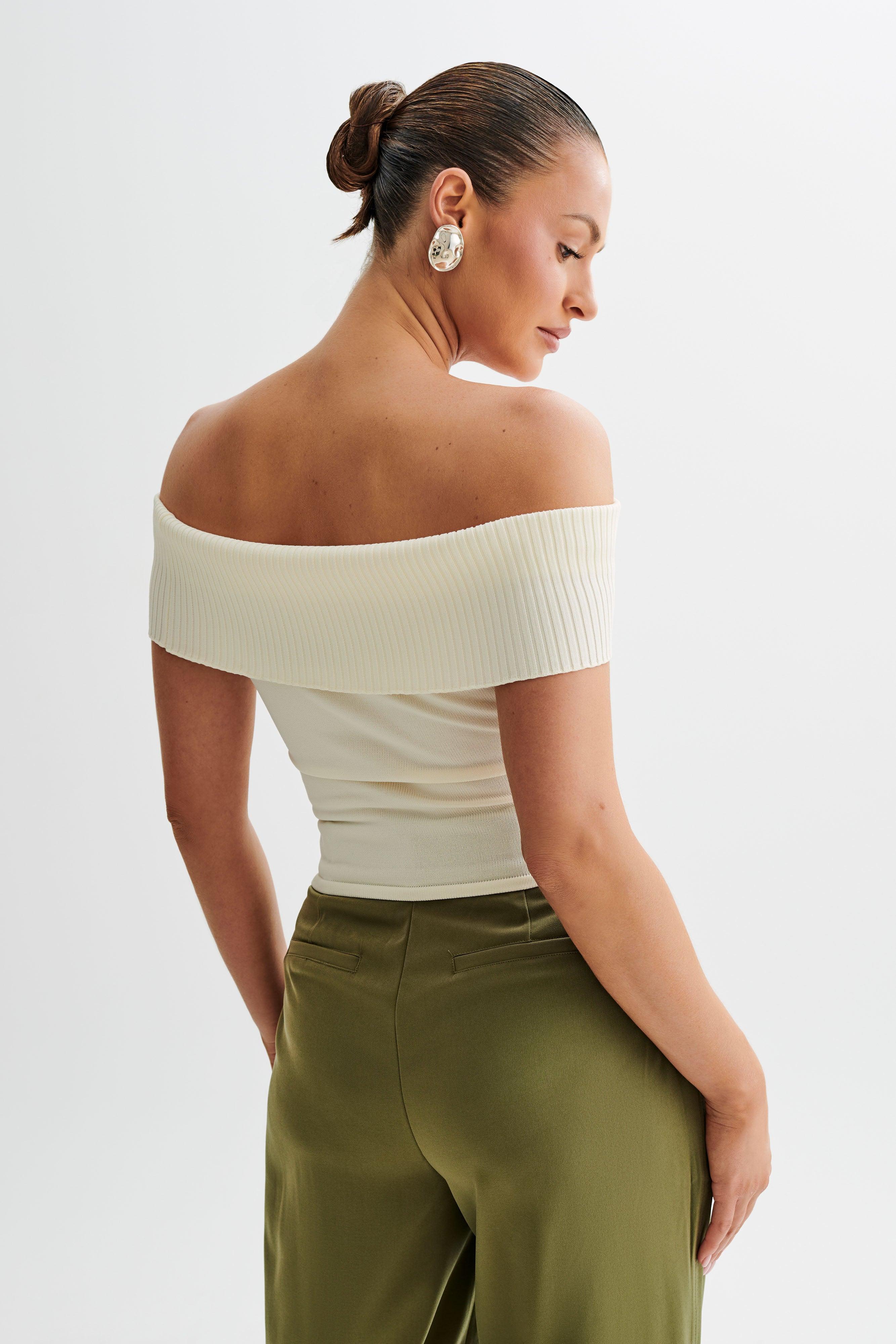 Susanna Off Shoulder Knit Top - Ivory Product Image