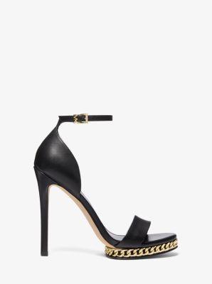 Jordyn Embellished Metallic Snake Embossed Leather Platform Sandal Product Image