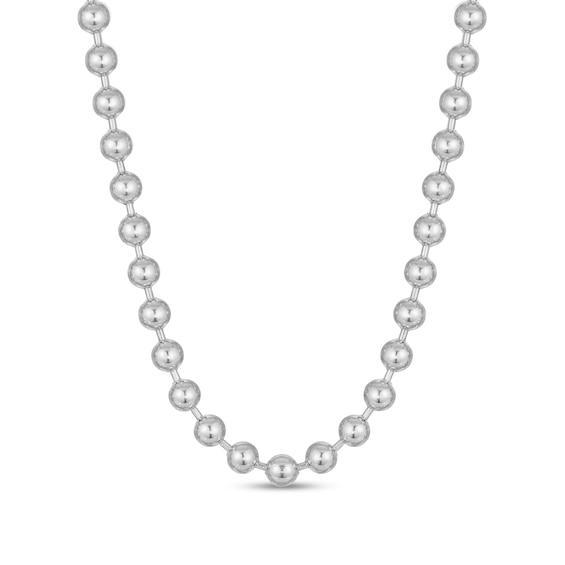 Men's 8.0mm Bead Chain Necklace in Solid Stainless Steel - 30" Product Image