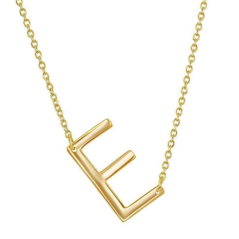 Sterling Silver Sideways Initial Necklace, Womens Gold Tone D Product Image