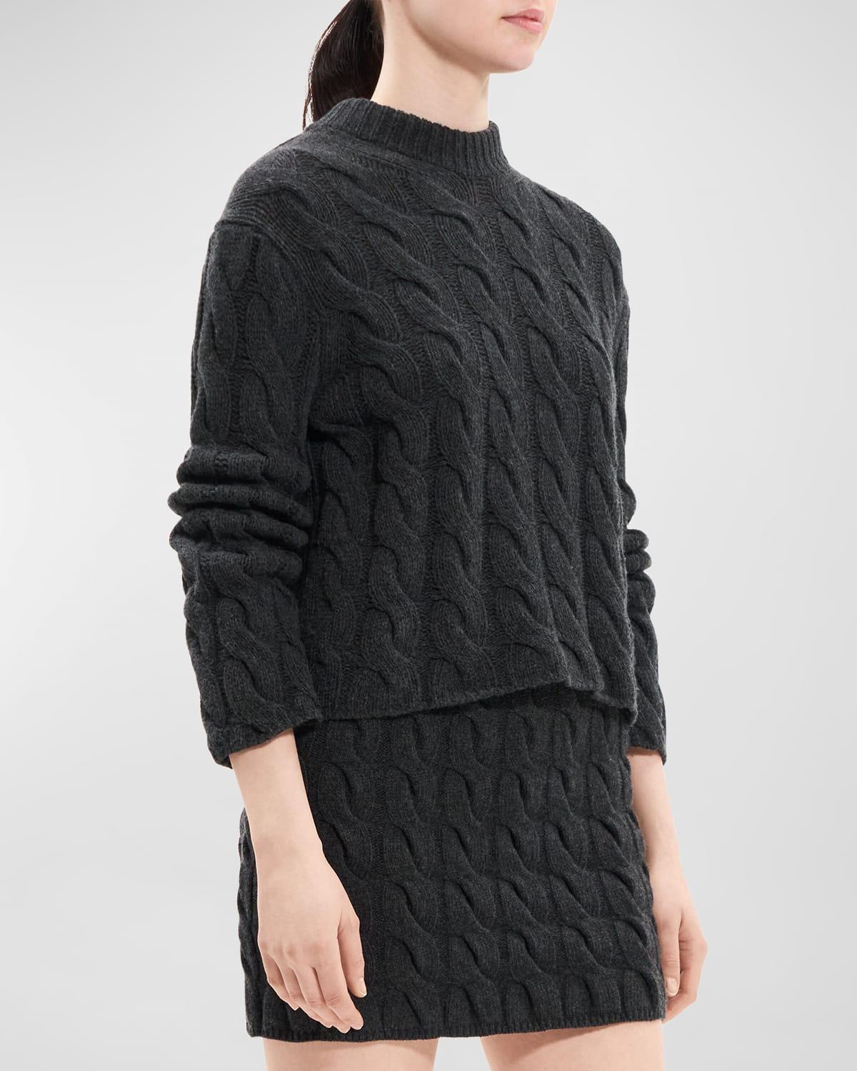 Womens Wool & Cashmere Cable-Knit Sweater Product Image