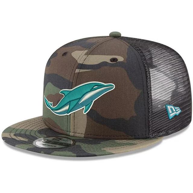 Mens Miami Dolphins Nfl Woodland Camo 9FIFTY Snapback Adjustable Trucker Hat Product Image