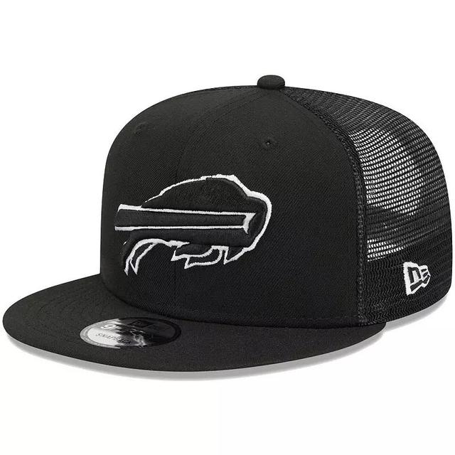 Mens New Era Black Buffalo Bills Main Trucker 9FIFTY Snapback Hat Product Image