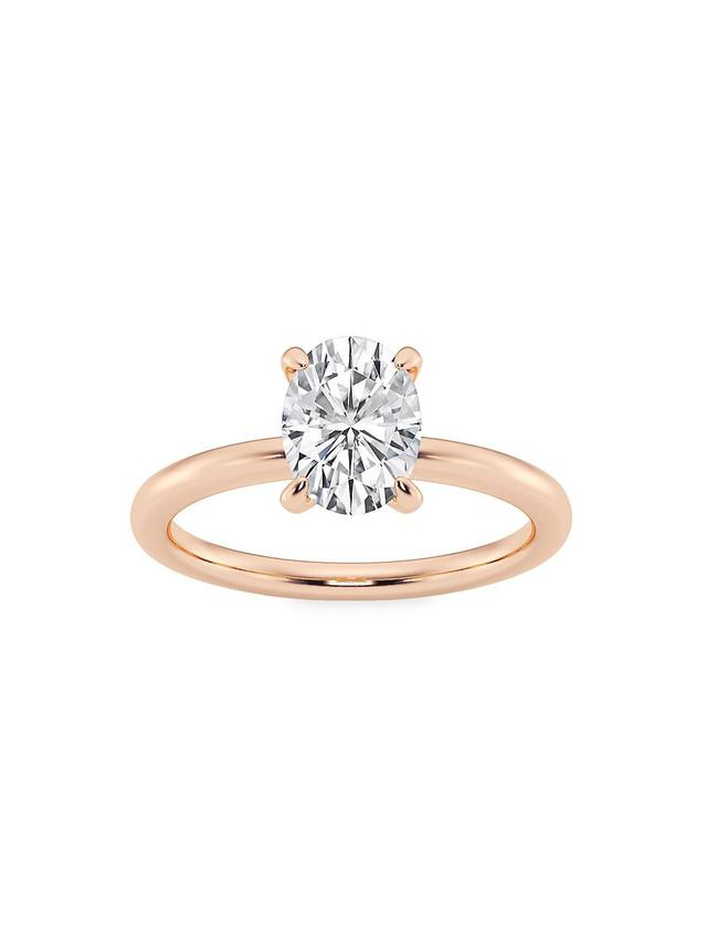 Womens 14K Rose Gold & Oval Lab-Grown Diamond Solitaire Ring/0.50-5.00 TCW Product Image