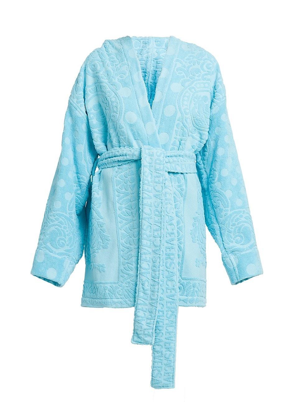 Womens Belted Terry Jacquard Robe Product Image