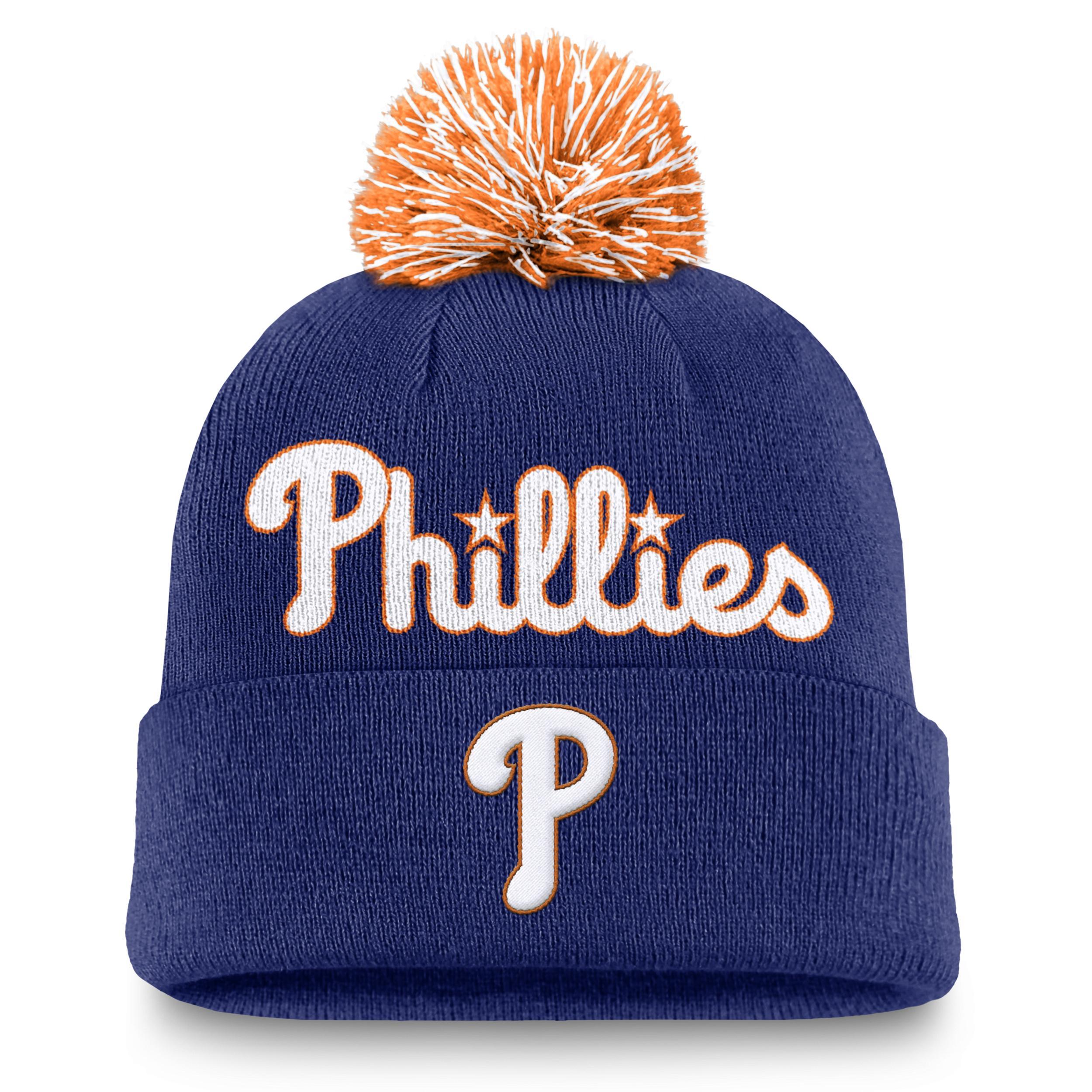 Philadelphia Phillies Peak Nike Mens MLB Cuffed Pom Beanie Product Image