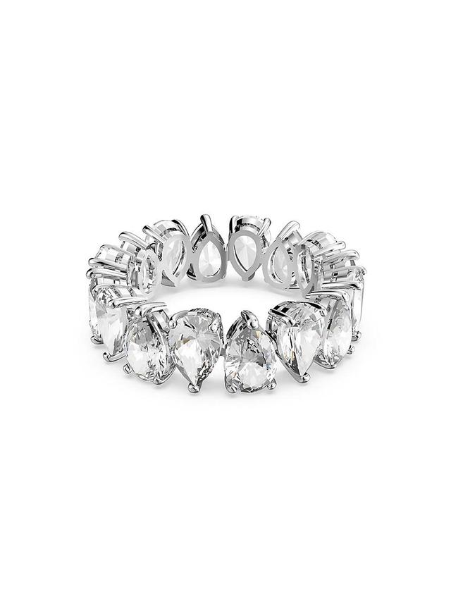 Womens Matrix Rhodium-Plated & Crystal Ring Product Image